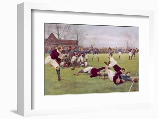 Rugby Try Scored 1897-Ernest Prater-Framed Photographic Print