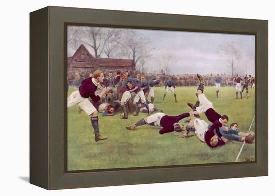 Rugby Try Scored 1897-Ernest Prater-Framed Premier Image Canvas