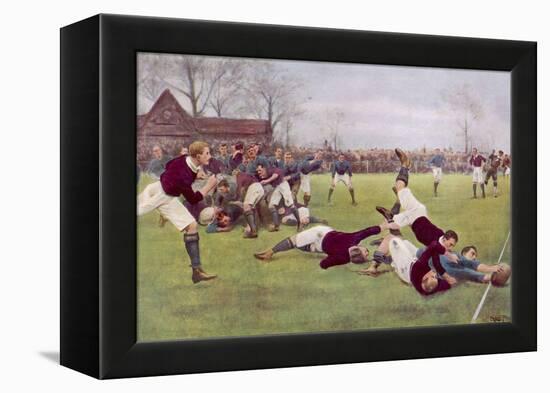 Rugby Try Scored 1897-Ernest Prater-Framed Premier Image Canvas