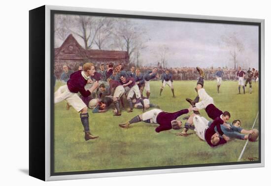 Rugby Try Scored 1897-Ernest Prater-Framed Premier Image Canvas