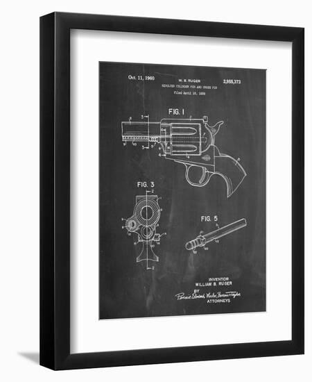 Ruger Revolver Patent Art-Cole Borders-Framed Art Print