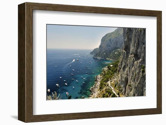 Rugged Coastline at Marina Piccola, Capri, Italy-George Oze-Framed Photographic Print