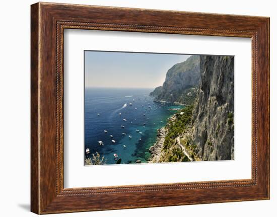 Rugged Coastline at Marina Piccola, Capri, Italy-George Oze-Framed Photographic Print