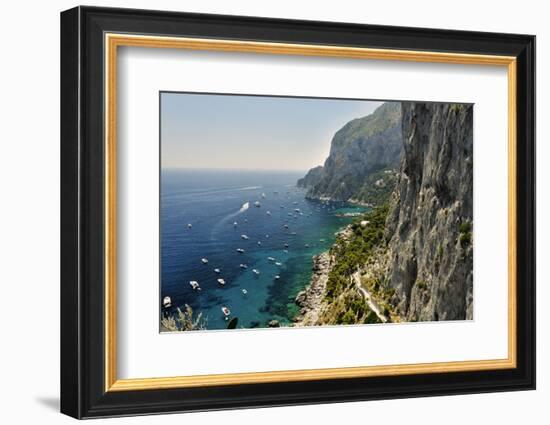 Rugged Coastline at Marina Piccola, Capri, Italy-George Oze-Framed Photographic Print