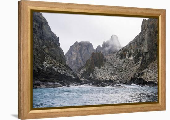 Rugged coastline of Elephant Island, South Shetland Islands, Antarctica, Polar Regions-Michael Runkel-Framed Premier Image Canvas