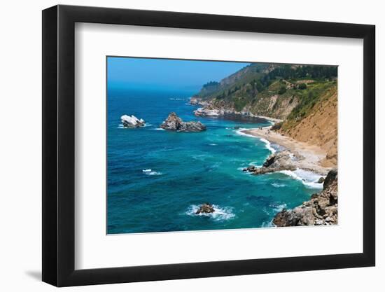 Rugged coastline on the Pacific, Big Sur, California, USA-Russ Bishop-Framed Photographic Print