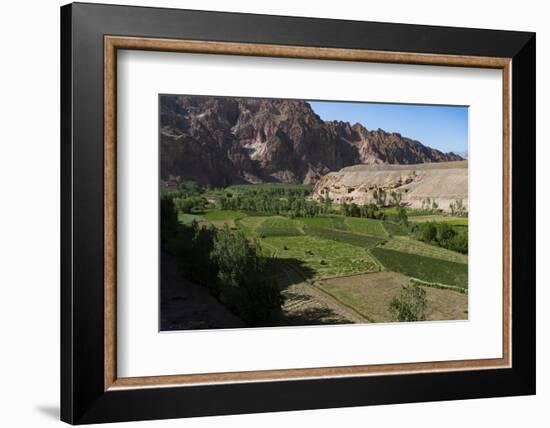 Rugged Landscapes and Green Patchwork Fields Near Shahr-E Zohak, Afghanistan, Asia-Alex Treadway-Framed Photographic Print