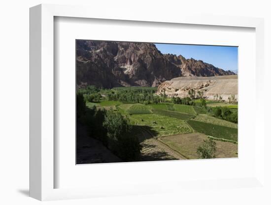 Rugged Landscapes and Green Patchwork Fields Near Shahr-E Zohak, Afghanistan, Asia-Alex Treadway-Framed Photographic Print