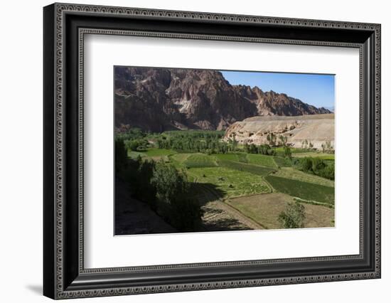 Rugged Landscapes and Green Patchwork Fields Near Shahr-E Zohak, Afghanistan, Asia-Alex Treadway-Framed Photographic Print