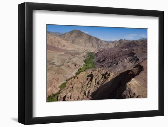 Rugged Landscapes and Green Patchwork Fields Near Shahr-E Zohak, Afghanistan, Asia-Alex Treadway-Framed Photographic Print