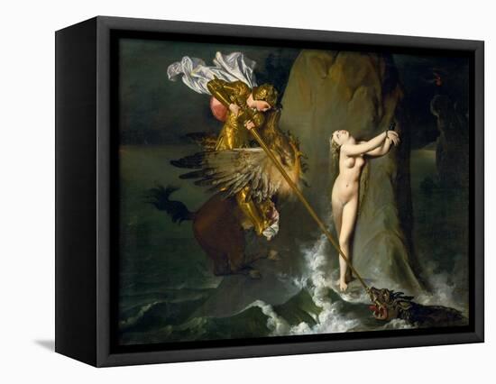 Ruggiero Rescuing Angelica-Jean-Auguste-Dominique Ingres-Framed Premier Image Canvas