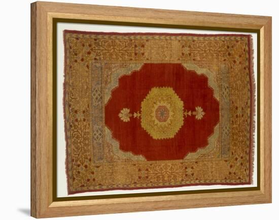 Rugs and Carpets: Turkey - Kula Medallion Carpet-null-Framed Premier Image Canvas