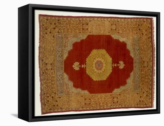 Rugs and Carpets: Turkey - Kula Medallion Carpet-null-Framed Premier Image Canvas