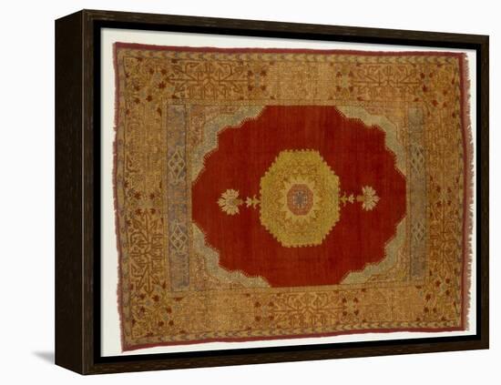 Rugs and Carpets: Turkey - Kula Medallion Carpet-null-Framed Premier Image Canvas