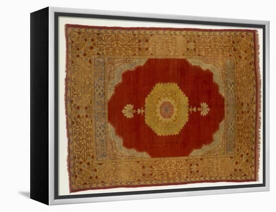 Rugs and Carpets: Turkey - Kula Medallion Carpet-null-Framed Premier Image Canvas