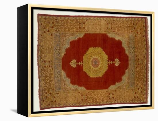 Rugs and Carpets: Turkey - Kula Medallion Carpet-null-Framed Premier Image Canvas