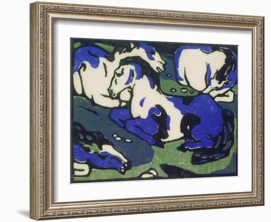 Ruhende Pferde-Franz Marc-Framed Giclee Print