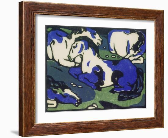 Ruhende Pferde-Franz Marc-Framed Giclee Print