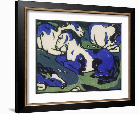 Ruhende Pferde-Franz Marc-Framed Giclee Print