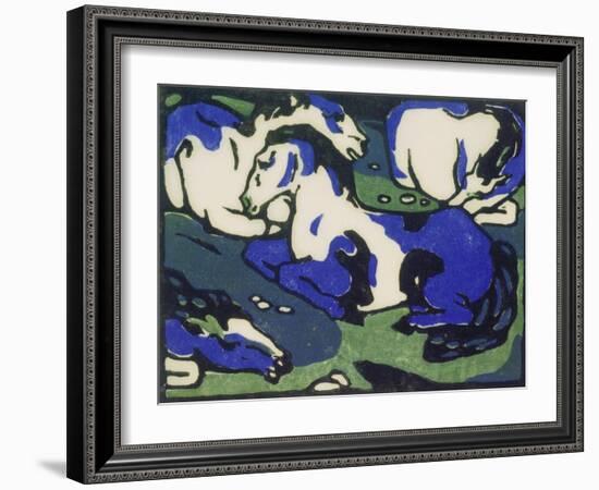 Ruhende Pferde-Franz Marc-Framed Giclee Print