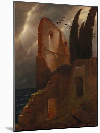 Ruin by the Sea, 1881 (Oil on Fabric)-Arnold Bocklin-Mounted Giclee Print
