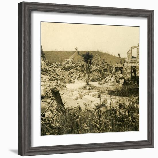 Ruined buildings, Chavignon, northern France, c1914-c1918-Unknown-Framed Photographic Print