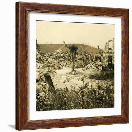 Ruined buildings, Chavignon, northern France, c1914-c1918-Unknown-Framed Photographic Print