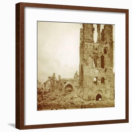 Ruined cathedral, Ypres, Flanders, Belgium, c1914-c1918-Unknown-Framed Photographic Print