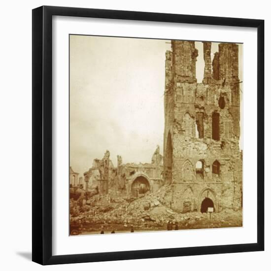 Ruined cathedral, Ypres, Flanders, Belgium, c1914-c1918-Unknown-Framed Photographic Print