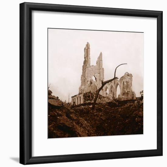 Ruined church, Ablain-Saint-Nazaire, Northern France, c1914-c1918-Unknown-Framed Photographic Print