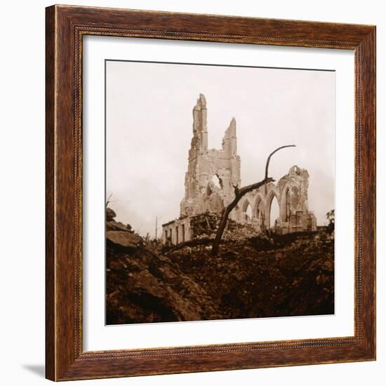 Ruined church, Ablain-Saint-Nazaire, Northern France, c1914-c1918-Unknown-Framed Photographic Print