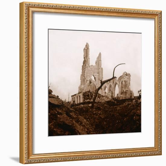 Ruined church, Ablain-Saint-Nazaire, Northern France, c1914-c1918-Unknown-Framed Photographic Print