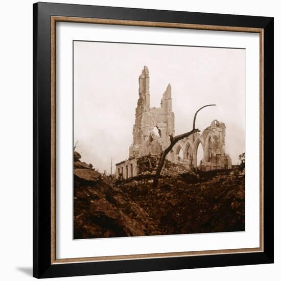 Ruined church, Ablain-Saint-Nazaire, Northern France, c1914-c1918-Unknown-Framed Photographic Print