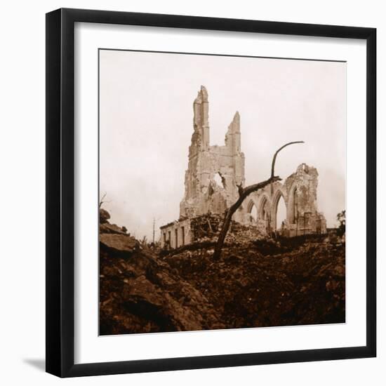 Ruined church, Ablain-Saint-Nazaire, Northern France, c1914-c1918-Unknown-Framed Photographic Print