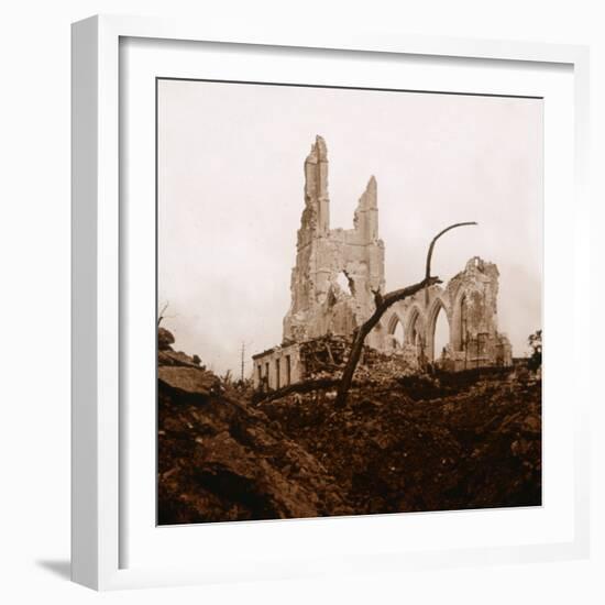 Ruined church, Ablain-Saint-Nazaire, Northern France, c1914-c1918-Unknown-Framed Photographic Print