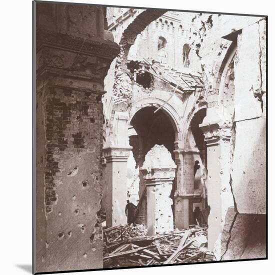 Ruined church, Albert, northern France, c1914-c1918-Unknown-Mounted Photographic Print