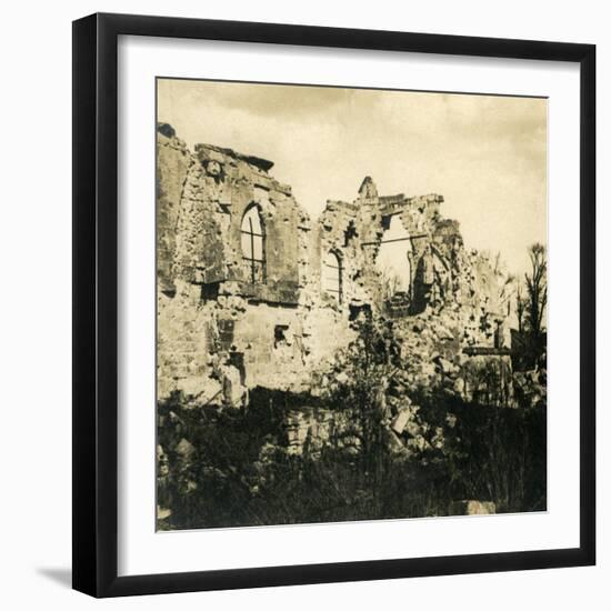 Ruined church at Dreslincourt, northern France, c1914-c1918-Unknown-Framed Photographic Print