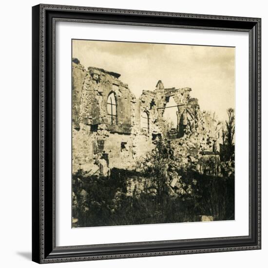 Ruined church at Dreslincourt, northern France, c1914-c1918-Unknown-Framed Photographic Print