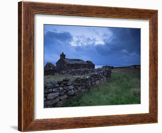 Ruined Croft at Sound, Yell, Shetland Islands, Scotland, United Kingdom, Europe-Patrick Dieudonne-Framed Photographic Print
