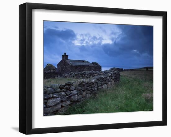 Ruined Croft at Sound, Yell, Shetland Islands, Scotland, United Kingdom, Europe-Patrick Dieudonne-Framed Photographic Print