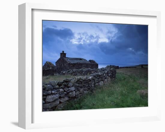 Ruined Croft at Sound, Yell, Shetland Islands, Scotland, United Kingdom, Europe-Patrick Dieudonne-Framed Photographic Print