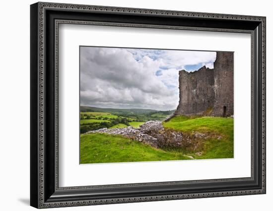 Ruined Medieval Castle Landscape with Dramatic Sky-Veneratio-Framed Photographic Print