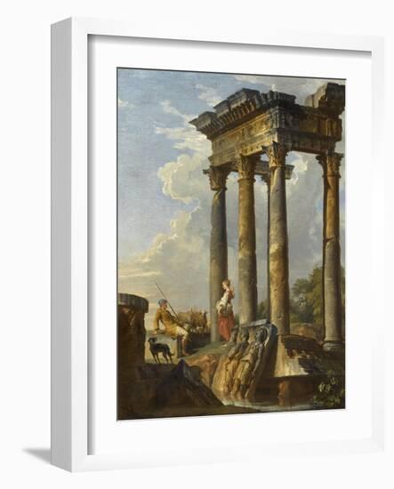 Ruines antiques-Giovanni Paolo Pannini-Framed Giclee Print