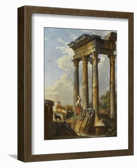 Ruines antiques-Giovanni Paolo Pannini-Framed Giclee Print