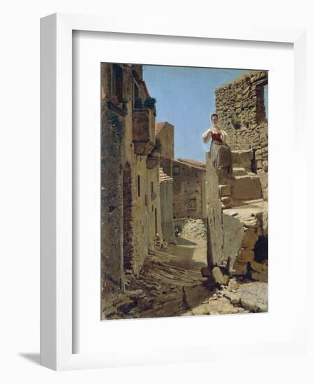 Ruins Along Country Road-Filippo Palizzi-Framed Giclee Print