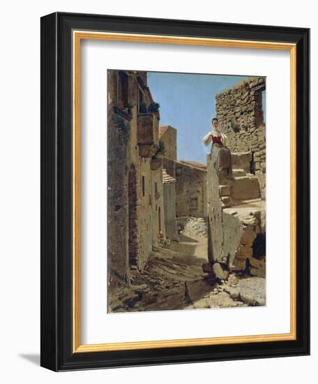 Ruins Along Country Road-Filippo Palizzi-Framed Giclee Print