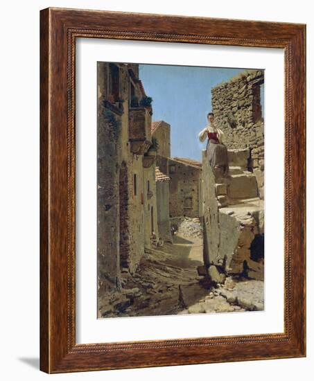 Ruins Along Country Road-Filippo Palizzi-Framed Giclee Print