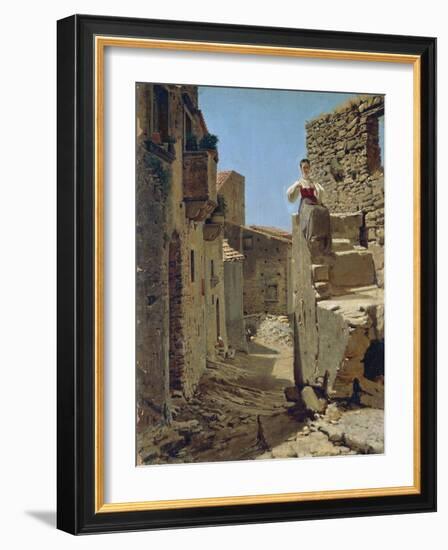 Ruins Along Country Road-Filippo Palizzi-Framed Giclee Print