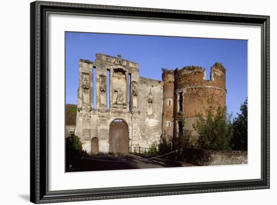Ruins at Entrance of Nantouillet Castle, Ile-De-France. France, 16th Century--Framed Giclee Print