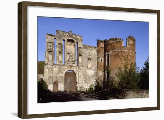 Ruins at Entrance of Nantouillet Castle, Ile-De-France. France, 16th Century-null-Framed Giclee Print